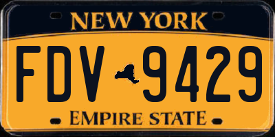 NY license plate FDV9429