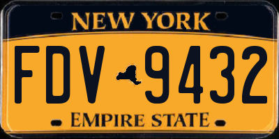 NY license plate FDV9432