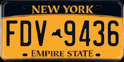 NY license plate FDV9436
