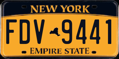 NY license plate FDV9441