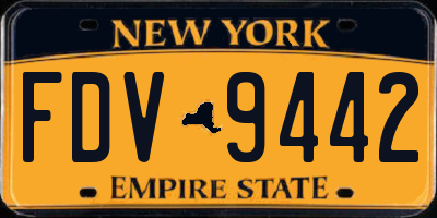 NY license plate FDV9442
