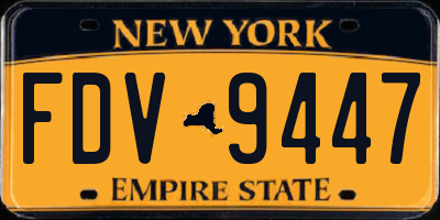 NY license plate FDV9447