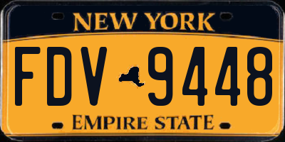 NY license plate FDV9448