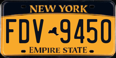 NY license plate FDV9450