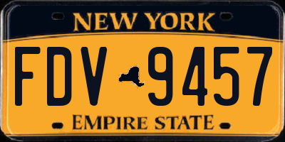 NY license plate FDV9457