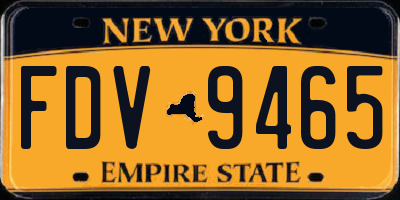 NY license plate FDV9465
