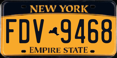 NY license plate FDV9468