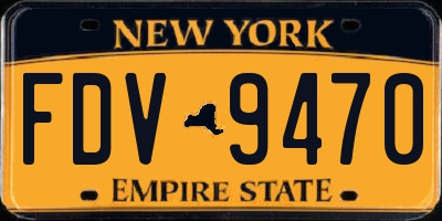 NY license plate FDV9470