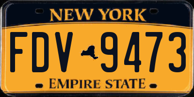 NY license plate FDV9473