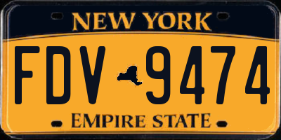 NY license plate FDV9474