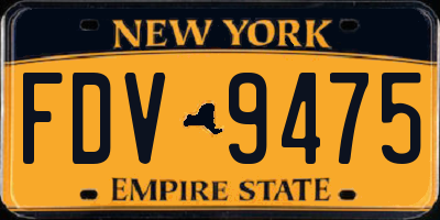 NY license plate FDV9475