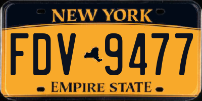 NY license plate FDV9477
