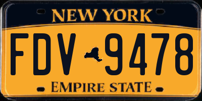 NY license plate FDV9478