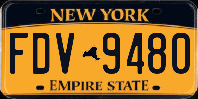NY license plate FDV9480
