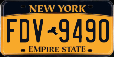 NY license plate FDV9490