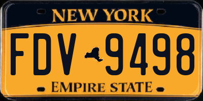 NY license plate FDV9498