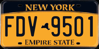 NY license plate FDV9501