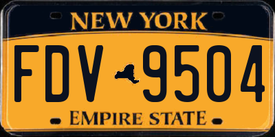NY license plate FDV9504