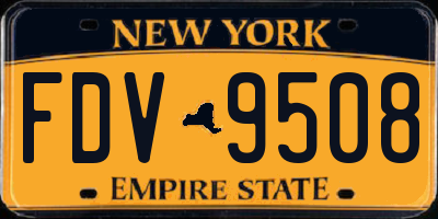 NY license plate FDV9508