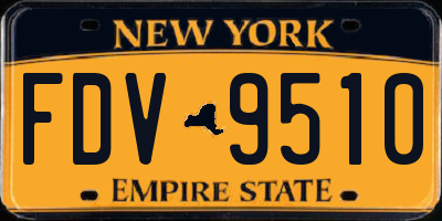 NY license plate FDV9510
