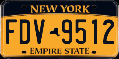NY license plate FDV9512