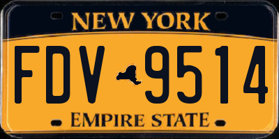 NY license plate FDV9514