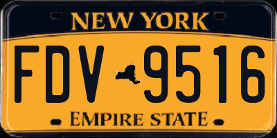 NY license plate FDV9516