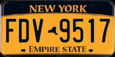 NY license plate FDV9517