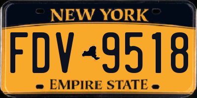 NY license plate FDV9518