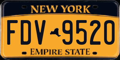 NY license plate FDV9520
