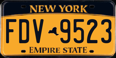 NY license plate FDV9523