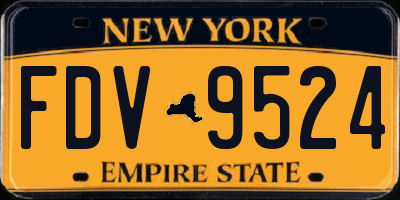 NY license plate FDV9524