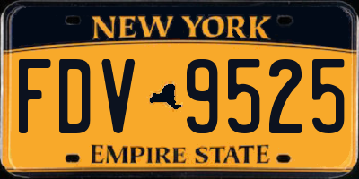 NY license plate FDV9525
