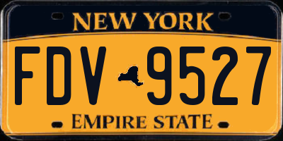 NY license plate FDV9527