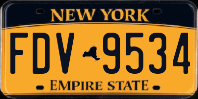 NY license plate FDV9534