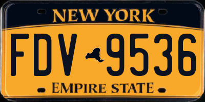 NY license plate FDV9536