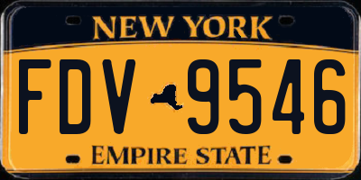 NY license plate FDV9546
