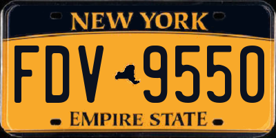 NY license plate FDV9550