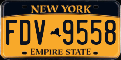NY license plate FDV9558