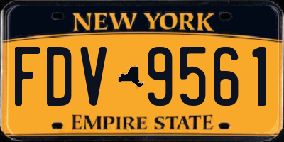 NY license plate FDV9561
