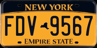 NY license plate FDV9567