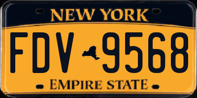 NY license plate FDV9568