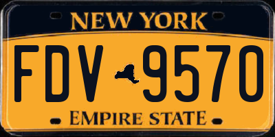 NY license plate FDV9570