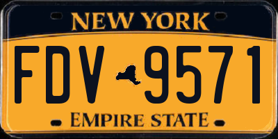 NY license plate FDV9571
