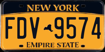 NY license plate FDV9574