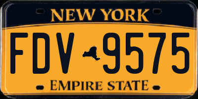 NY license plate FDV9575