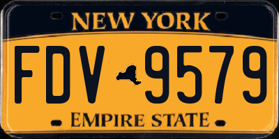 NY license plate FDV9579