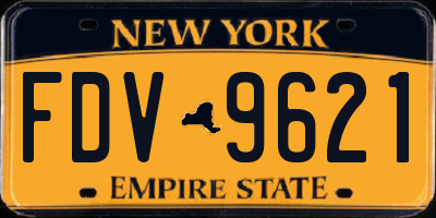 NY license plate FDV9621