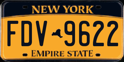 NY license plate FDV9622