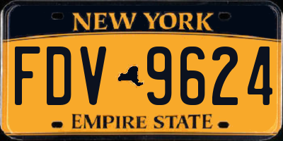 NY license plate FDV9624
